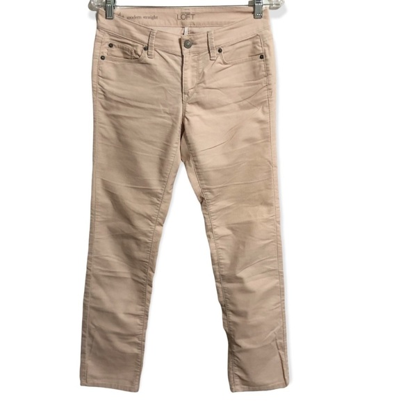 Loft modern straight corduroy pants pink - Picture 1 of 8